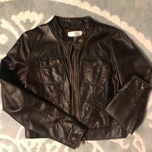 Faux brown leather jacket